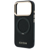 Etui MagSafe Guess Ring Stand 360 Grained Classic Logo dla Apple iPhone 18 Pro / 17 Pro, czarne