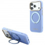 Etui Guess Ring Stand 360 Grained Classic Logo MagSafe dla Apple iPhone 18 Pro Max / 17 Pro Max, jasnoniebieskie