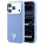 Guess Grained Triangle Logo MagSafe etui twarde na Apple iPhone 18 Pro / 17 Pro, niebieskie