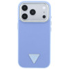 Guess Grained Triangle Logo MagSafe etui twarde na Apple iPhone 18 Pro / 17 Pro, niebieskie