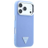 Guess Grained Triangle Logo MagSafe etui twarde na Apple iPhone 18 Pro / 17 Pro, niebieskie
