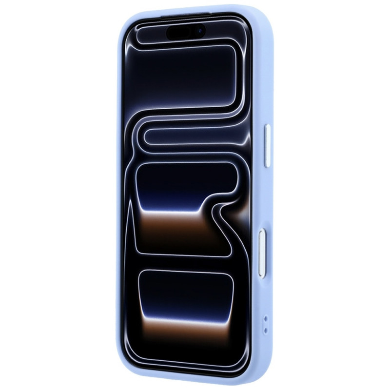 Guess Grained Triangle Logo MagSafe etui twarde na Apple iPhone 18 Pro / 17 Pro, niebieskie