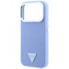 Guess Grained Triangle Logo MagSafe etui twarde na Apple iPhone 18 Pro / 17 Pro, niebieskie