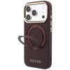 Guess Ring Stand 360 Grained Classic Logo MagSafe etui na Apple iPhone 18 Pro / 17 Pro, burgund