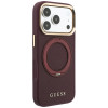 Guess Ring Stand 360 Grained Classic Logo MagSafe etui na Apple iPhone 18 Pro / 17 Pro, burgund