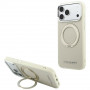 Etui Karl Lagerfeld Ring Stand 360 Saffiano Classic Logo MagSafe dla Apple iPhone 18 Pro / 17 Pro, beżowe