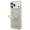 Etui Karl Lagerfeld Ring Stand 360 Saffiano Classic Logo MagSafe dla Apple iPhone 18 Pro / 17 Pro, beżowe