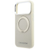 Etui Karl Lagerfeld Ring Stand 360 Saffiano Classic Logo MagSafe dla Apple iPhone 18 Pro / 17 Pro, beżowe