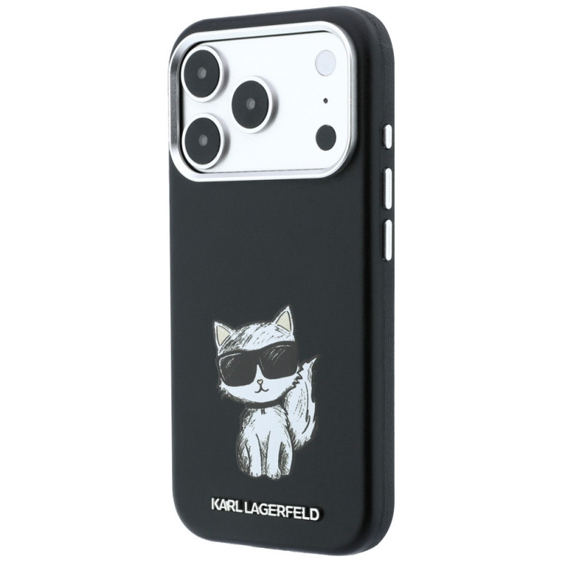 Karl Lagerfeld Smooth Choupette Sketch MagSafe etui na Apple iPhone 18 Pro Max / 17 Pro Max, czarny