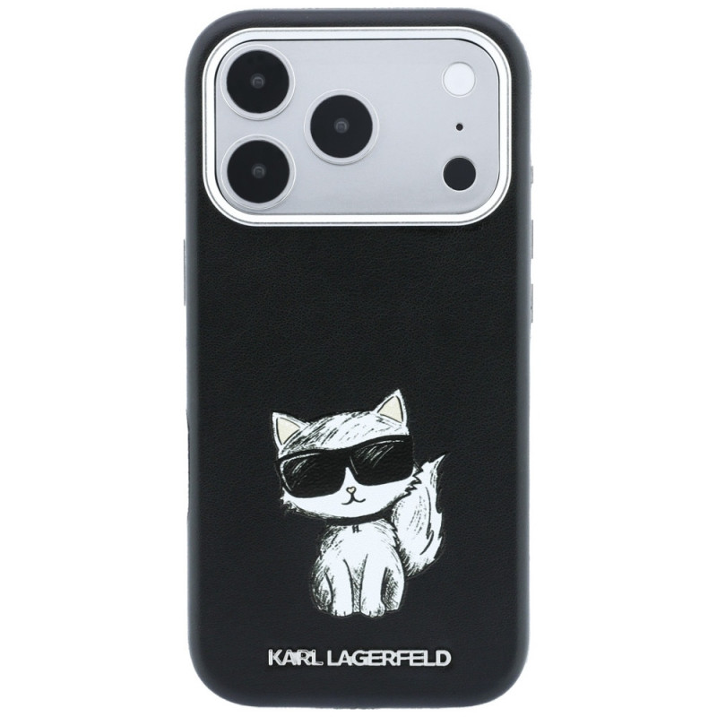 Karl Lagerfeld Smooth Choupette Sketch MagSafe etui na Apple iPhone 18 Pro Max / 17 Pro Max, czarny