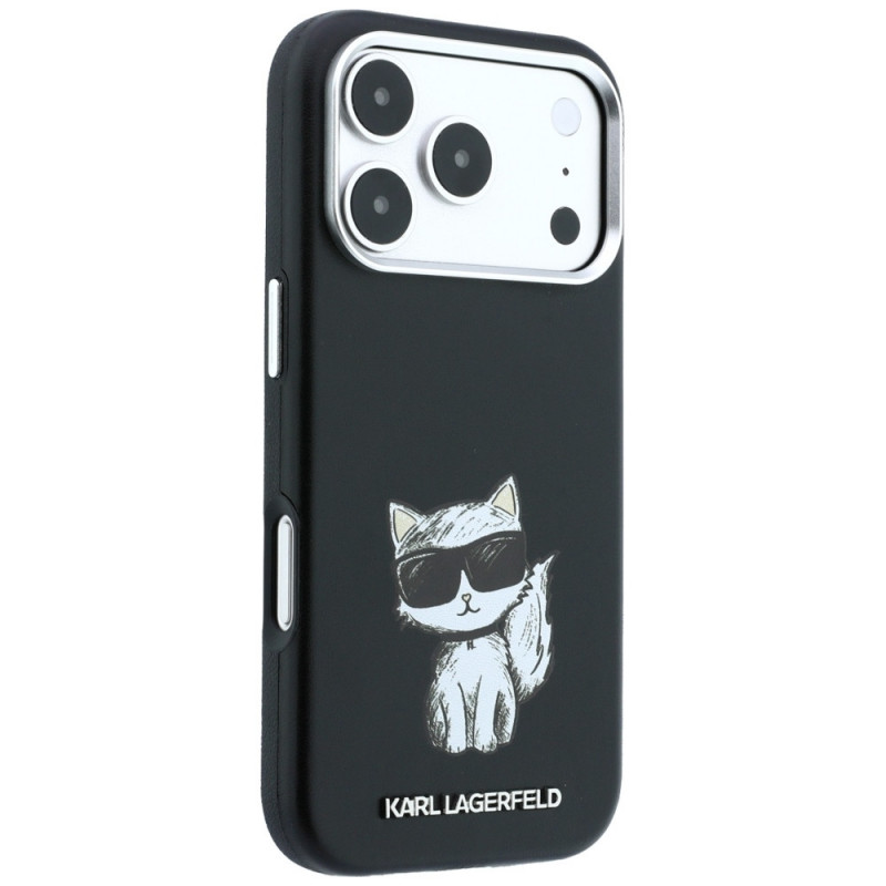 Karl Lagerfeld Smooth Choupette Sketch MagSafe etui na Apple iPhone 18 Pro Max / 17 Pro Max, czarny