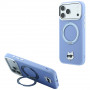 Etui MagSafe Karl Lagerfeld with Ring Stand 360 Choupette Head Pin dla Apple iPhone 18 Pro Max / 17 Pro Max, jasnoniebieskie (KF003220)