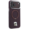 Etui MagSafe Karl Lagerfeld with Ring Stand 360 Karl Head Pin dla Apple iPhone 18 Pro Max / 17 Pro Max, Burgundy