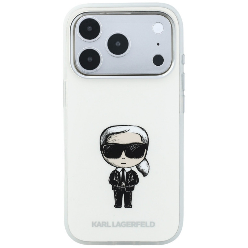 Etui MagSafe Karl Lagerfeld IML Ikonik Sketch Print dla Apple iPhone 18 Pro Max / 17 Pro Max, beżowe (KLD22794)