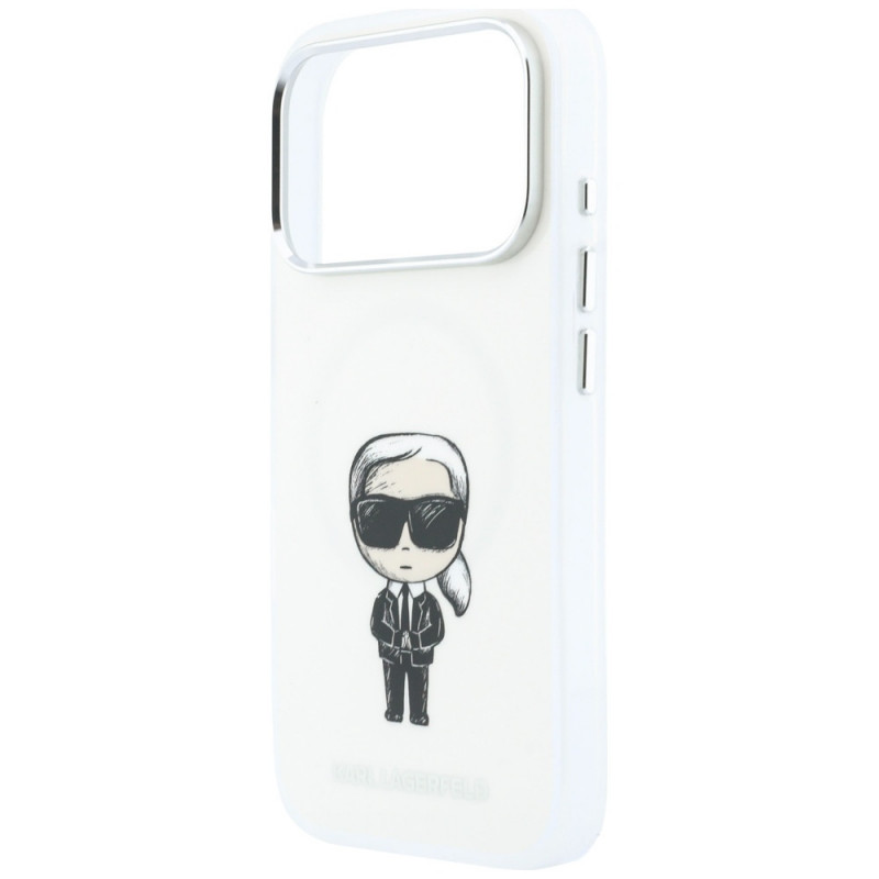 Etui MagSafe Karl Lagerfeld IML Ikonik Sketch Print dla Apple iPhone 18 Pro Max / 17 Pro Max, beżowe (KLD22794)