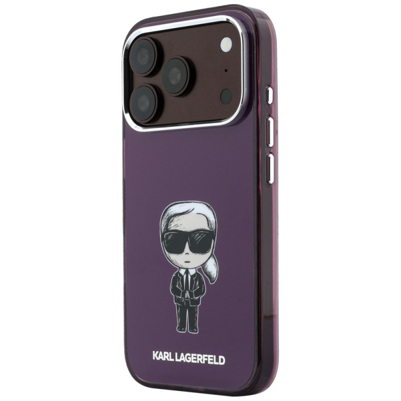 Karl Lagerfeld IML Ikonik Sketch Print MagSafe etui na Apple iPhone 18 Pro / 17 Pro, Burgundy