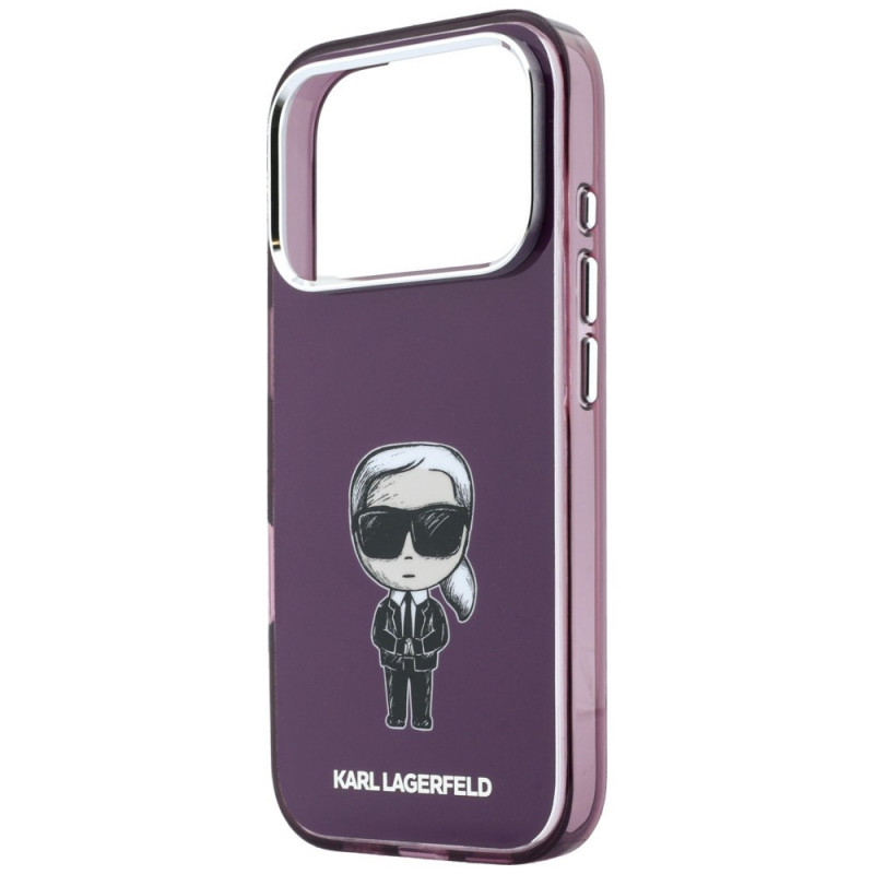 Karl Lagerfeld IML Ikonik Sketch Print MagSafe etui na Apple iPhone 18 Pro / 17 Pro, Burgundy