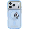 Etui MagSafe Karl Lagerfeld Peekaboo Logo dla Apple iPhone 18 Pro Max / 17 Pro Max, niebieskie