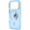 Etui MagSafe Karl Lagerfeld Peekaboo Logo dla Apple iPhone 18 Pro Max / 17 Pro Max, niebieskie