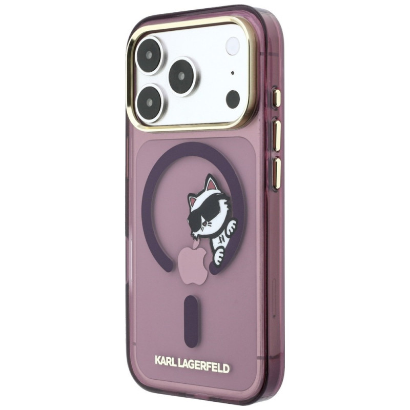 Etui MagSafe Karl Lagerfeld Peekaboo Logo do Apple iPhone 18 Pro / 17 Pro, Burgundy