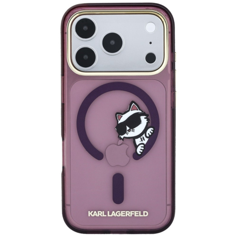 Etui MagSafe Karl Lagerfeld Peekaboo Logo do Apple iPhone 18 Pro / 17 Pro, Burgundy