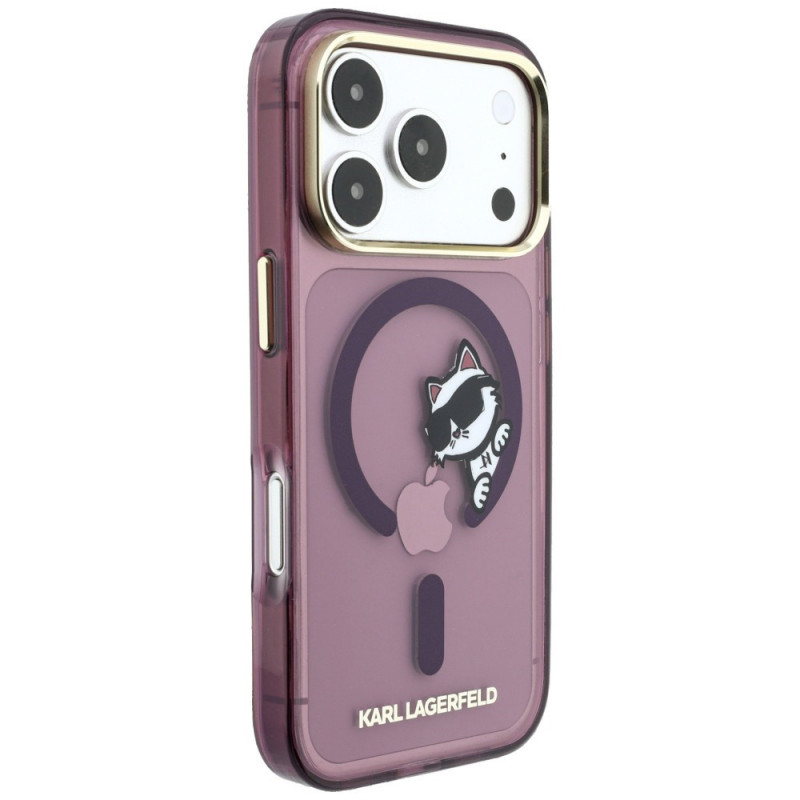 Etui MagSafe Karl Lagerfeld Peekaboo Logo do Apple iPhone 18 Pro / 17 Pro, Burgundy
