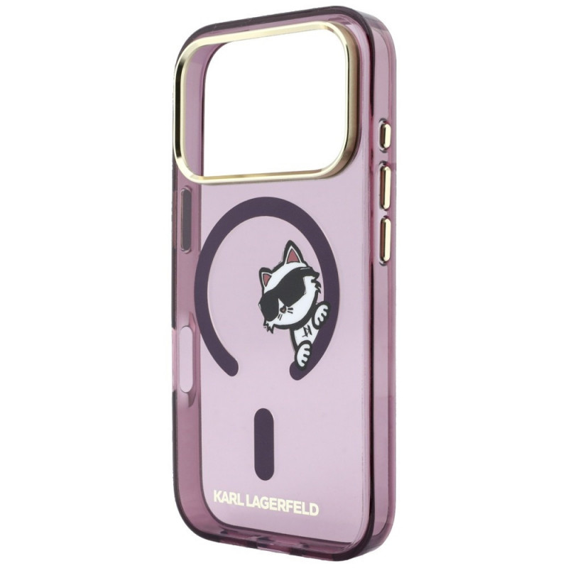 Etui MagSafe Karl Lagerfeld Peekaboo Logo do Apple iPhone 18 Pro / 17 Pro, Burgundy