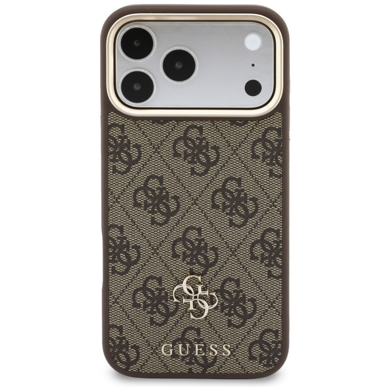 Etui Guess 4G z portfelem, MagSafe, do Apple iPhone 18 Pro Max / 17 Pro Max, brązowe
