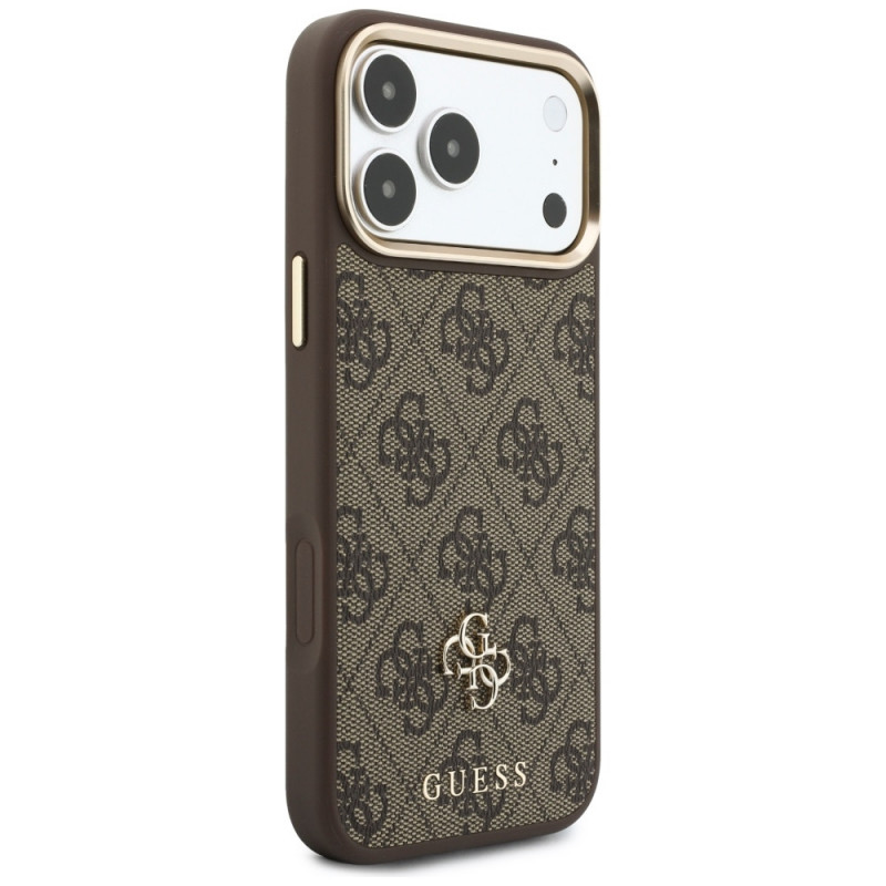Etui Guess 4G z portfelem, MagSafe, do Apple iPhone 18 Pro Max / 17 Pro Max, brązowe