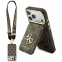 Etui Guess 4G z portfelem i smyczą, MagSafe, do Apple iPhone 18 Pro Max / 17 Pro Max, brązowe