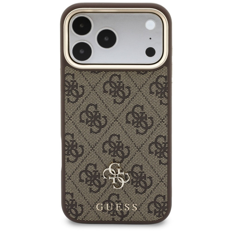Etui Guess 4G z portfelem i smyczą, MagSafe, do Apple iPhone 18 Pro Max / 17 Pro Max, brązowe