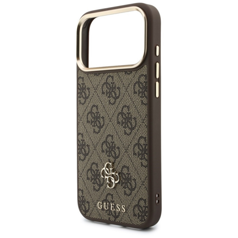 Etui Guess 4G z portfelem i smyczą, MagSafe, do Apple iPhone 18 Pro Max / 17 Pro Max, brązowe