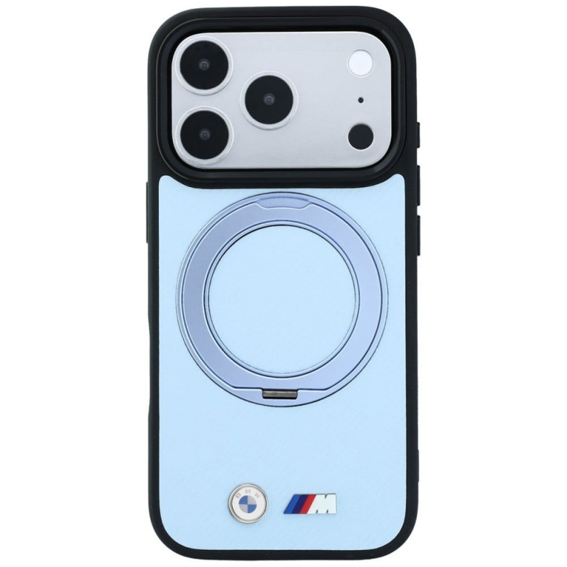 Etui BMW Kevlar Ring Stand 360 MagSafe dla Apple iPhone 18 Pro Max / 17 Pro Max, niebieskie