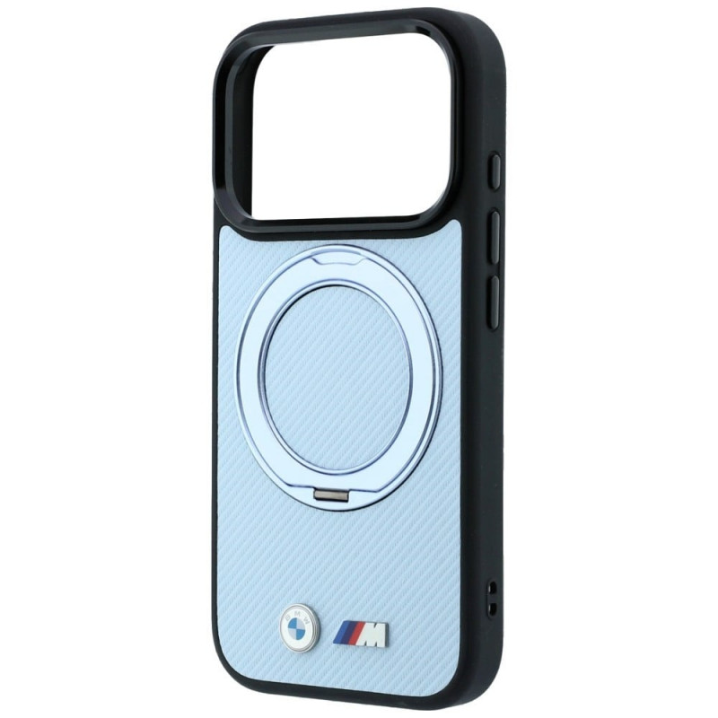 BMW Kevlar Ring Stand 360 MagSafe etui na Apple iPhone 18 Pro / 17 Pro, niebieskie