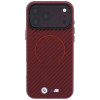 Etui MagSafe BMW M Carbon Printed Ring do Apple iPhone 18 Pro / 17 Pro, burgund
