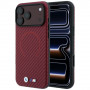BMW M Carbon Printed Ring MagSafe etui dla Apple iPhone 18 Pro Max / 17 Pro Max, czerwone