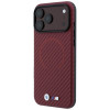 BMW M Carbon Printed Ring MagSafe etui dla Apple iPhone 18 Pro Max / 17 Pro Max, czerwone