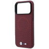 BMW M Carbon Printed Ring MagSafe etui dla Apple iPhone 18 Pro Max / 17 Pro Max, czerwone