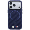Etui MagSafe BMW M Carbon Printed Ring dla Apple iPhone 18 Pro / 17 Pro, granatowy