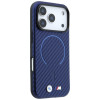 Etui MagSafe BMW M Carbon Printed Ring dla Apple iPhone 18 Pro / 17 Pro, granatowy