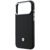 BMW Quilted Pattern Metal Logo etui i portfel zestaw dla Apple iPhone 18 Pro / 17 Pro, czarny