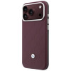 BMW Quilted Pattern Metal Logo etui i portfel zestaw dla Apple iPhone 18 Pro / 17 Pro, burgund