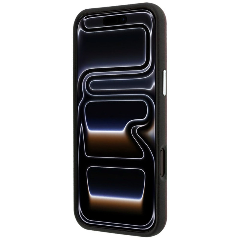 BMW Quilted Pattern Metal Logo etui i portfel zestaw dla Apple iPhone 18 Pro / 17 Pro, burgund