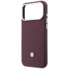 BMW Quilted Pattern Metal Logo etui i portfel zestaw dla Apple iPhone 18 Pro / 17 Pro, burgund