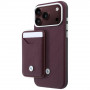 BMW Quilted Pattern Metal Logo zestaw etui i portfela na Apple iPhone 18 Pro Max / 17 Pro Max, burgund