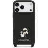 Etui Karl Lagerfeld Saffiano Karl&Choupette Metal Pin CBDY Strap dla Apple iPhone 18 Pro / 17 Pro, czarne