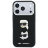 Etui Karl Lagerfeld Saffiano Karl&Choupette Heads Pins Strap Logo dla Apple iPhone 18 Pro / 17 Pro, czarne