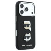 Etui Karl Lagerfeld Saffiano Karl&Choupette Heads Pins Strap Logo dla Apple iPhone 18 Pro / 17 Pro, czarne