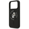Etui silikonowe Karl Lagerfeld Silicone Karl&Choupette Ring MagSafe dla Apple iPhone 18 Pro Max / 17 Pro Max, czarne
