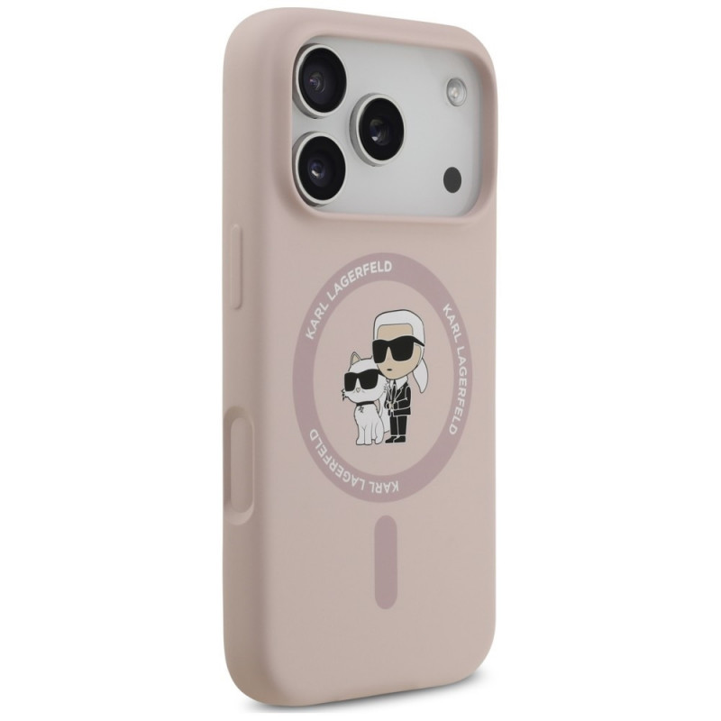 Karl Lagerfeld Silicone Karl&Choupette Ring MagSafe etui na Apple iPhone 18 Pro / 17 Pro, czarny